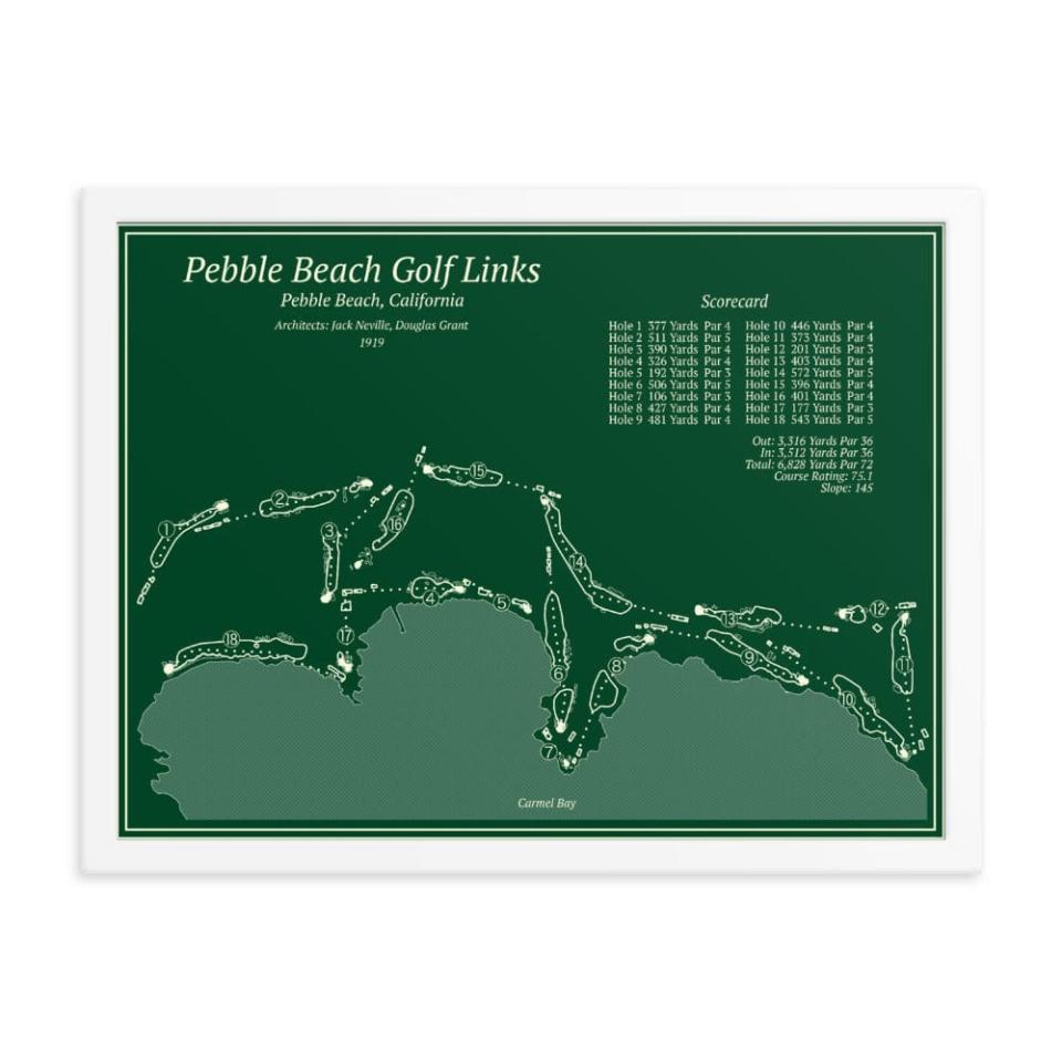 <p><a href="https://course-maps.com/products/pebble-beach" rel="nofollow noopener" target="_blank" data-ylk="slk:Shop Now;elm:context_link;itc:0;sec:content-canvas" class="link ">Shop Now</a></p><p>Pebble Beach Golf Links</p><p>course-maps.com</p><p>$54.00</p>