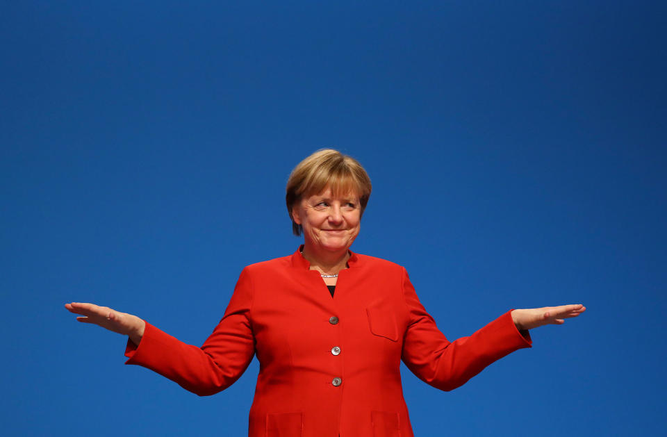 German Chancellor Merkel re-elected as leader of the conservative CDU
