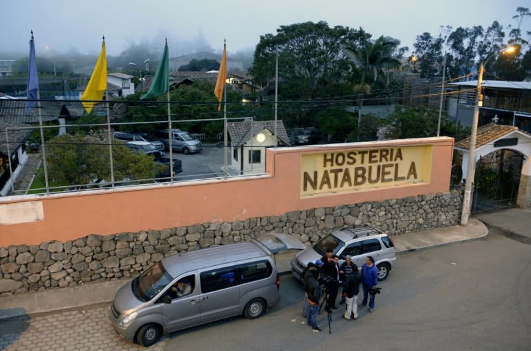 General view outside an inn on the outskirts of Ibarra, Ecuador, where representatives of the Colombian government and the ELN guerrillas are holding a meeting with a view to setting up formal peace talks, on January 13, 2017