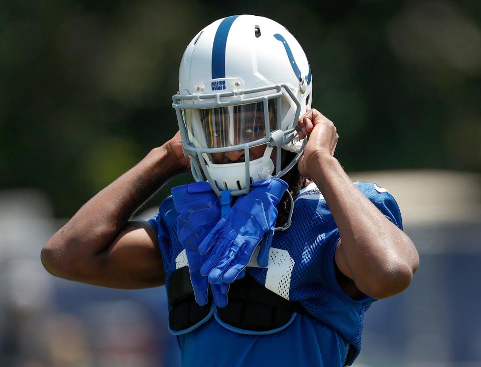 Indianapolis Colts wide receiver T.Y. Hilton (13) during the first day of their preseason training camp at Grand Park in Westfield on Thursday, July 25, 2019.