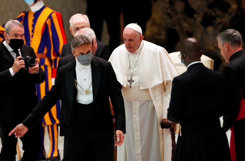 Pope Francis attends the weekly general audience at Aula Paolo VI