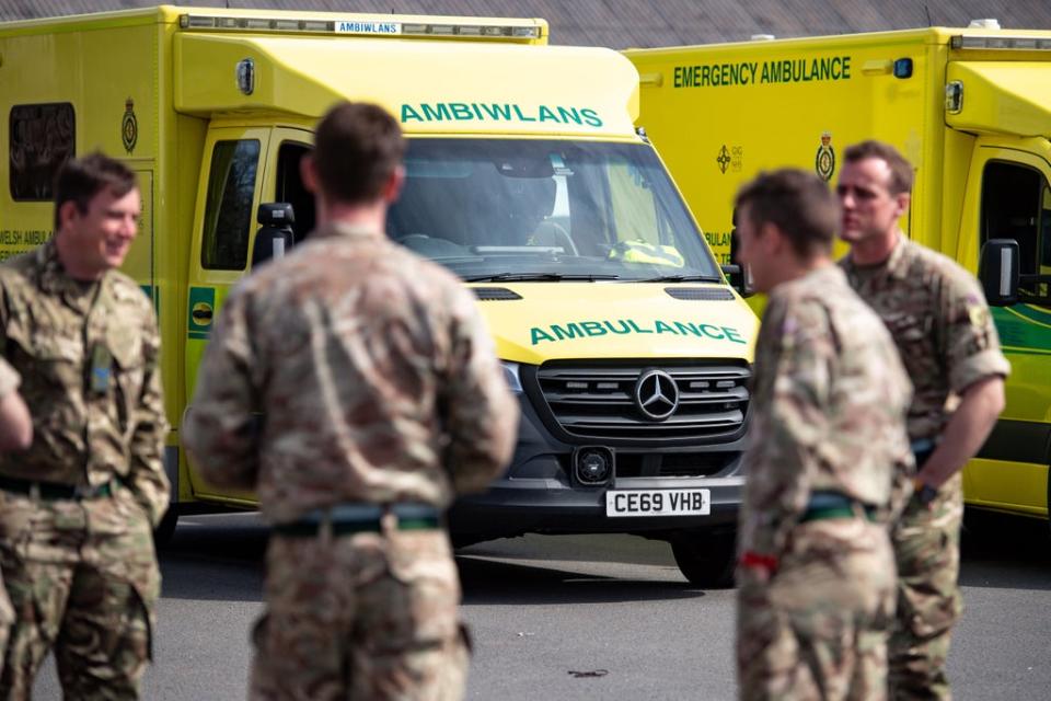 Members of the British Army during training to support the Welsh Ambulance Service (PA) (PA Archive)