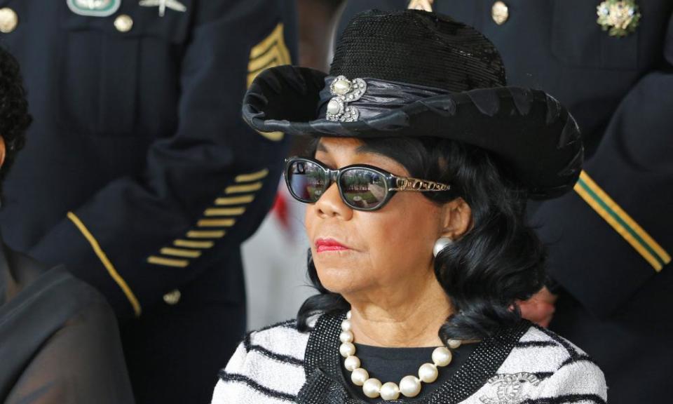 Congresswoman Frederica Wilson attends the graveside service for Sgt La David Johnson, who was among four special forces soldiers killed in Niger, in Hollywood, Florida, on Saturday.