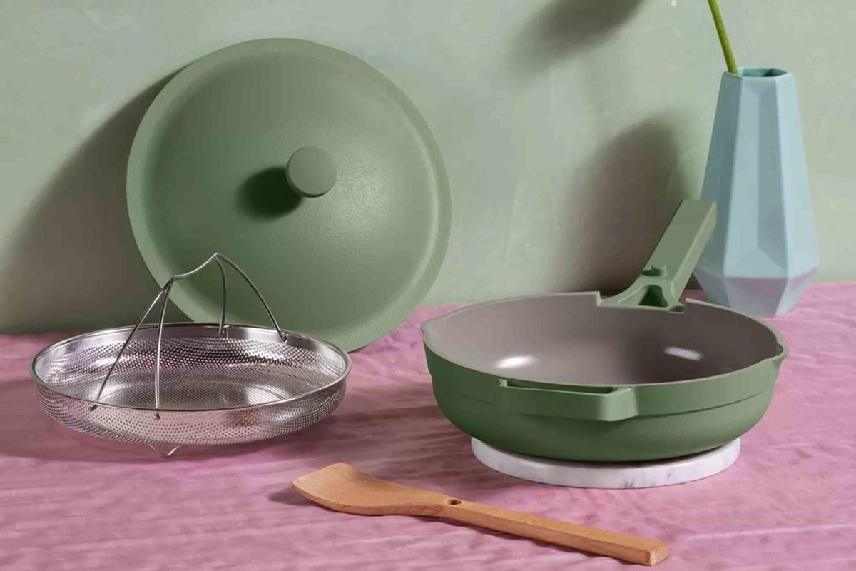 Our Place Set of (2) 10-in-1 Ceramic NonstickAlways Pans 2.0 ,Sage