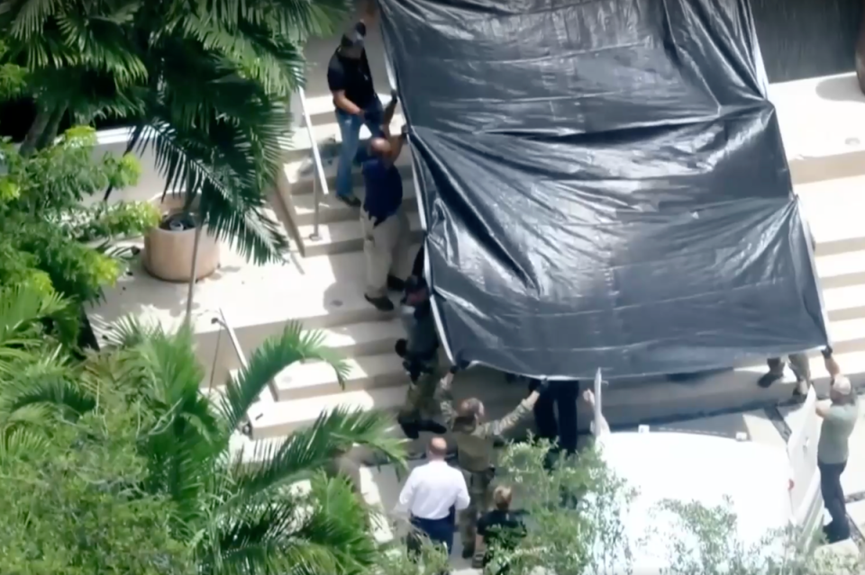 A overhead view of Pino’s house after his body was found during an FBI raid on July 17, 2024 (WPLG)