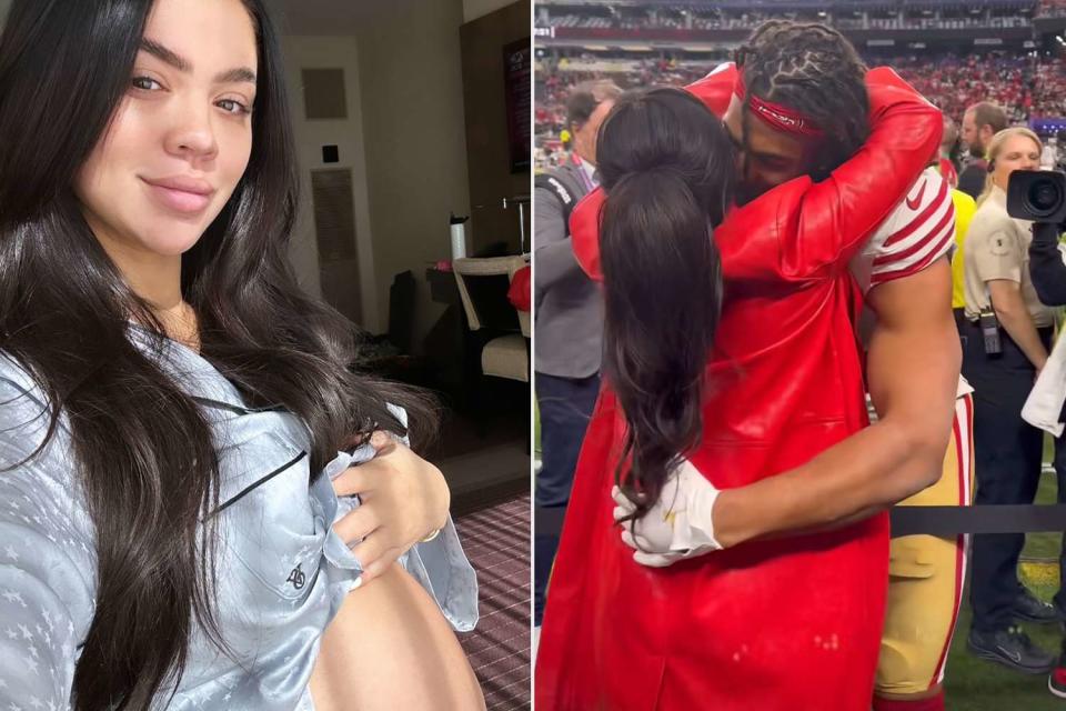 <p>Sydney Warner/Instagram</p> Pregnant Sydney Warner Cheers on Husband Fred and the San Francisco 49ers at Super Bowl 2024