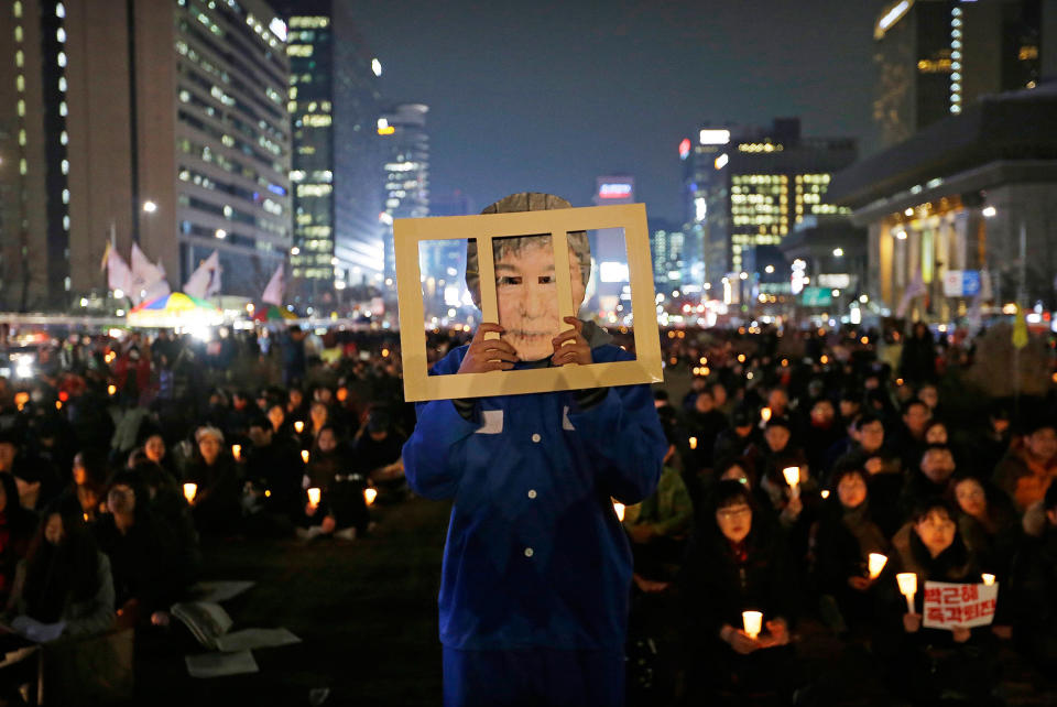 Protesters in Seoul, South Korea