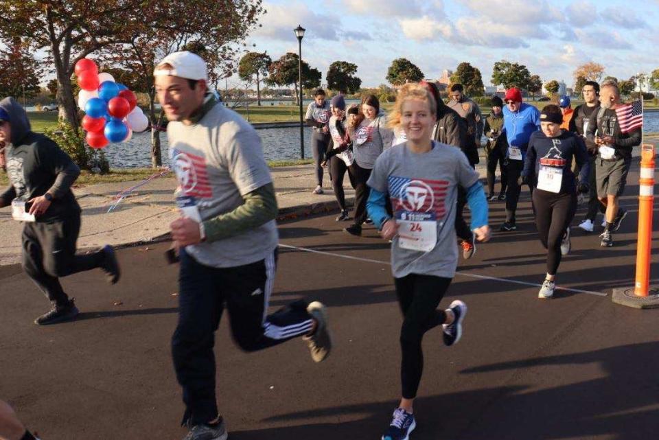 Racers run in 2022 the annual Detroit 9/11 Heroes Run at Belle Isle organized by the Travis Manion Foundation.