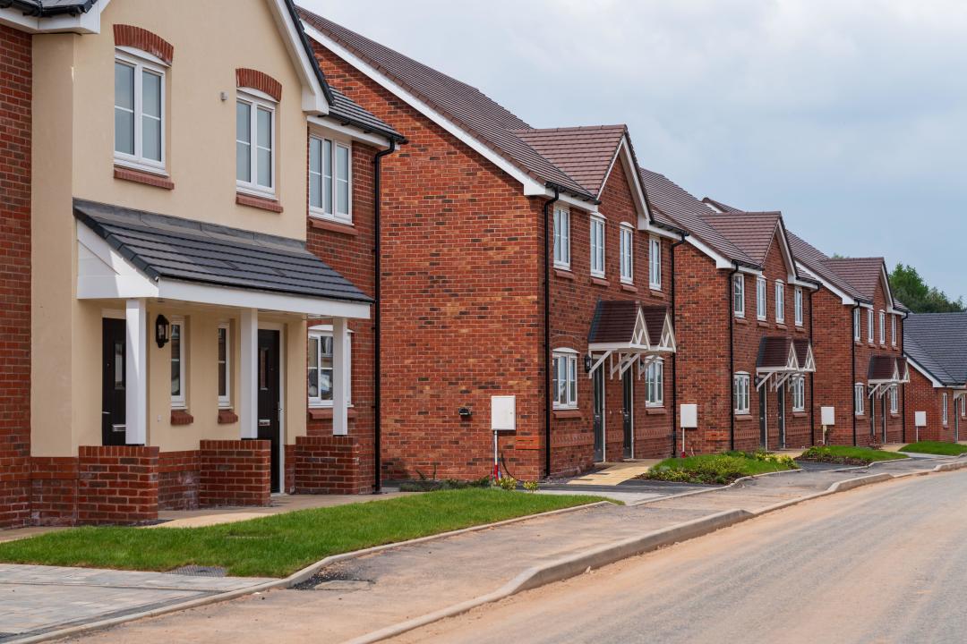 New house build in the UK, example of modern homes built in Britain