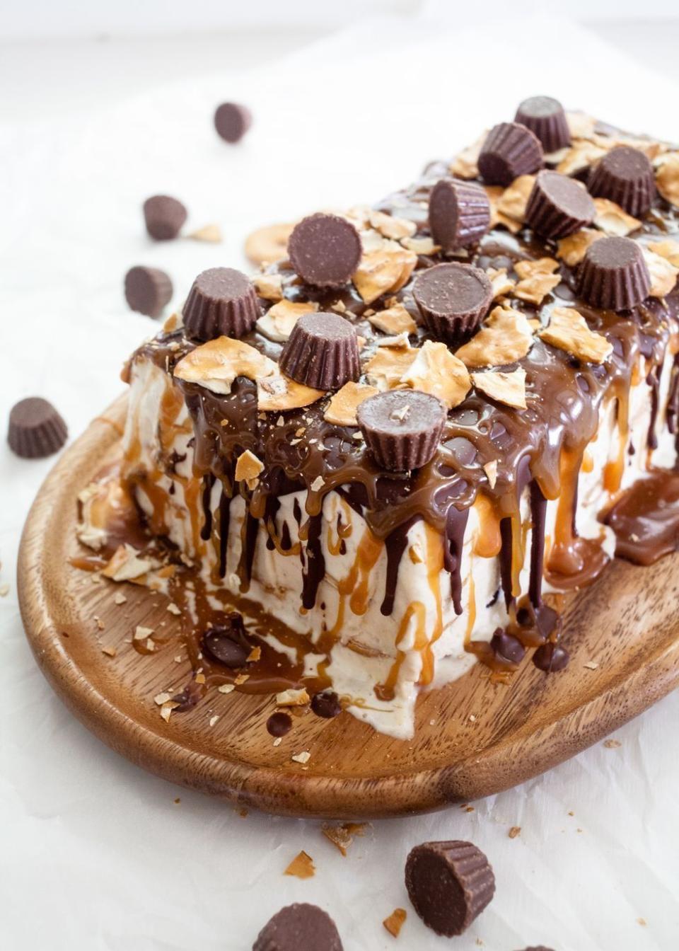 no bake easter desserts peanut butter pretzel icebox cake