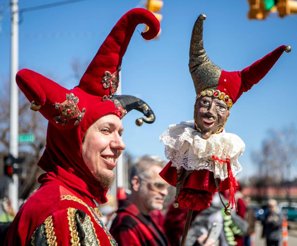 Scenes from the Marche du Nain Rouge, a parade made up of Detroiters, on Second Avenue on Sunday March 20, 2022.  