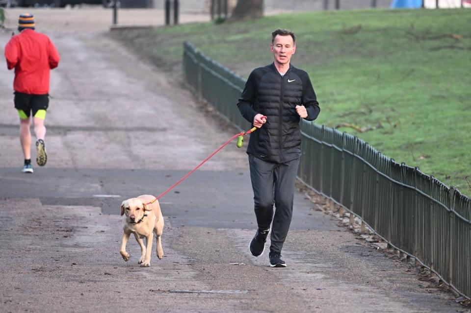 Jeremy Hunt out running today before the Budget (Jeremy Selwyn)