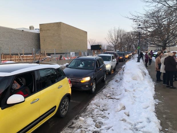 A steady stream of vehicles took part in the vigil by slowly driving past with flashing lights. 