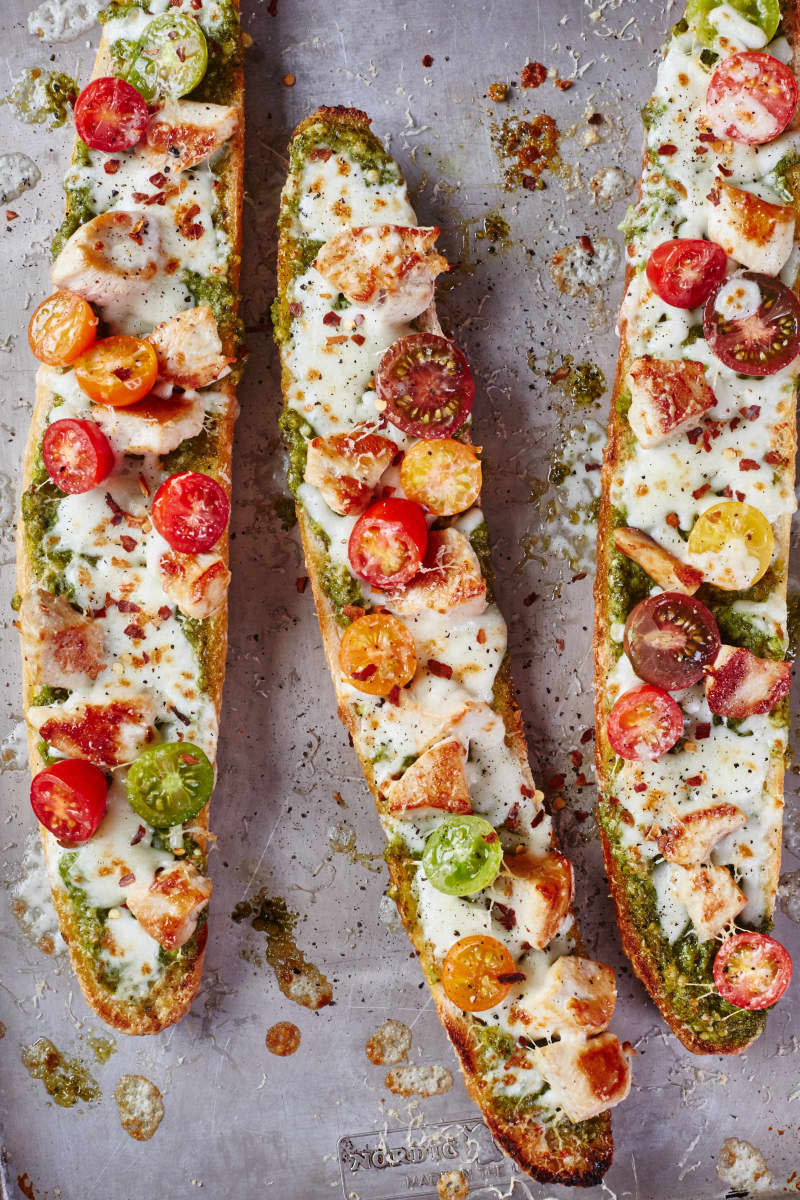 French Bread Pesto Chicken Pizza