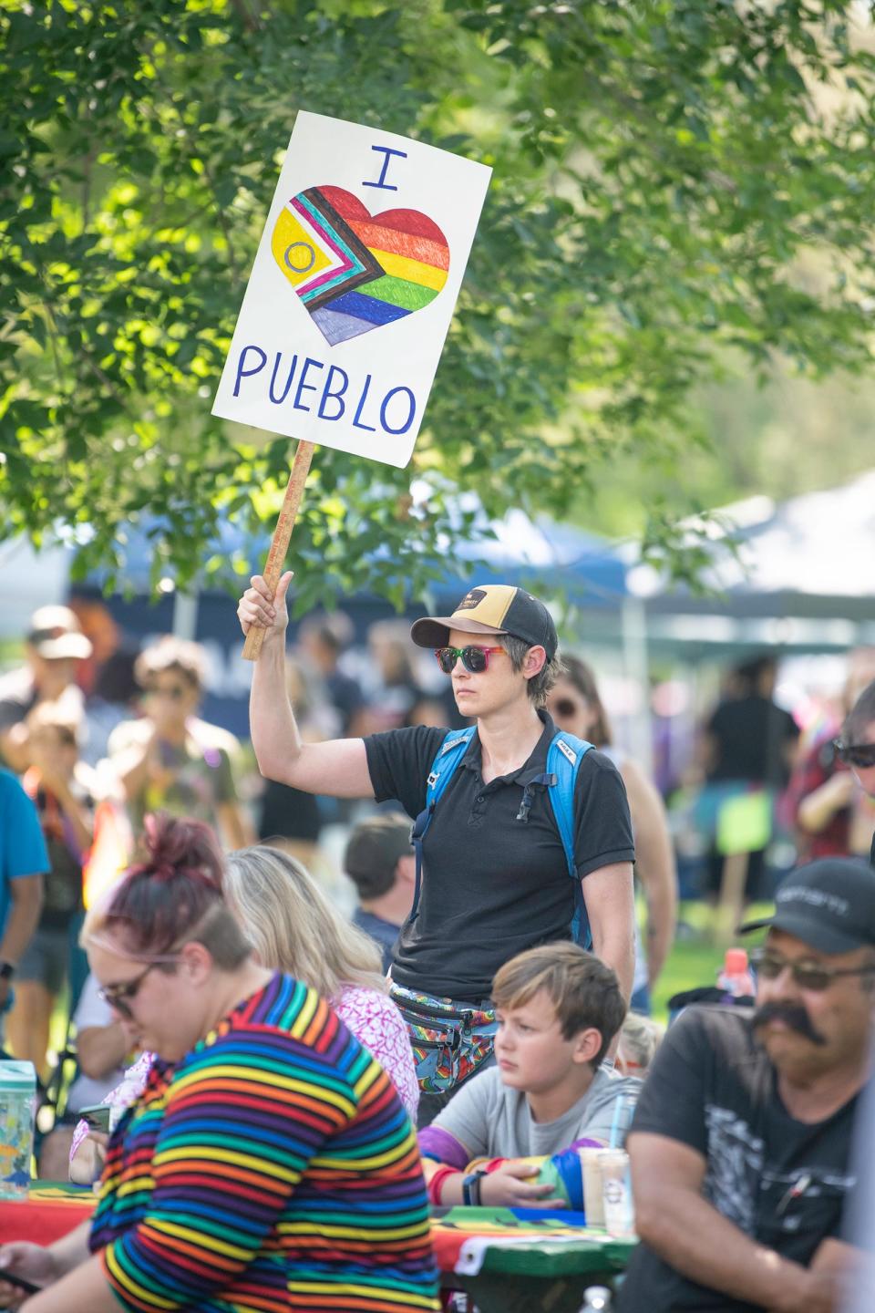 Hundreds gather at Mineral Palace Park for Pueblo’s Pride parade and festival on Sunday, Aug. 15, 2021.