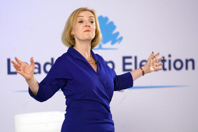 Liz Truss during a hustings event at the Holiday Inn, in Norwich North, Norfolk, as part of her campaign to be leader of the Conservative Party and the next prime minister. Picture date: Thursday August 25, 2022. (Photo by Joe Giddens/PA Images via Getty Images)