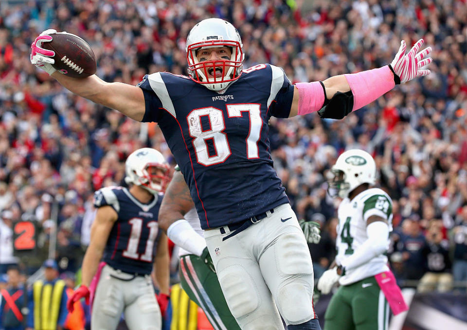 Rob Gronkowski, action hero. (Getty)