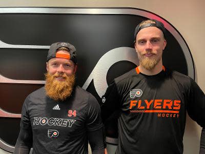 Ryan Ellis, left, and Keith Yandle were additions to Flyers' defense in the offseason.