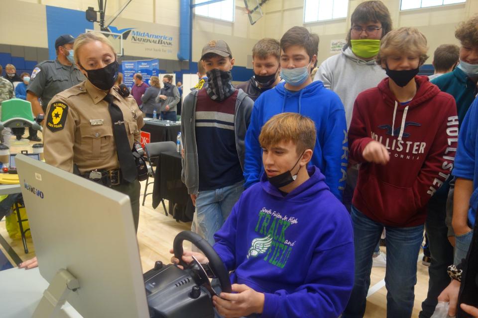 The Illinois State Police were on hand at the Tenth Grade Career Expo held Nov. 12 at Spoon River College in Canton.