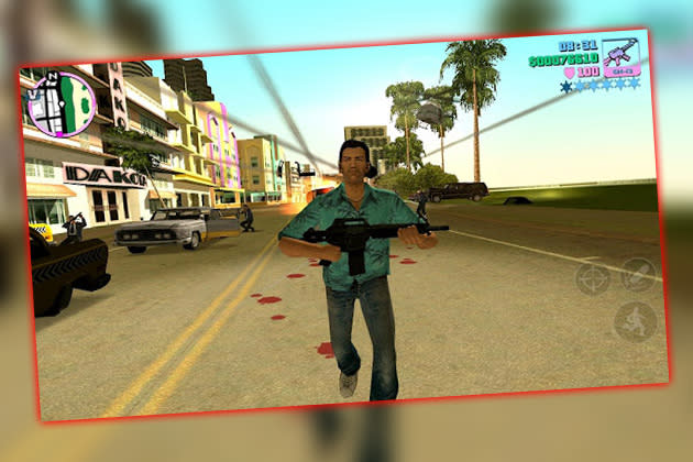 <b>Grand Theft Auto Vice City: Glitzer, Autos, Drogen</b><br><br>Killer Tommy Vercetti kommt aus dem Knast nach Vice City, das dem Miami der 80er Jahre ähnelt, und will an die Spitze der Unterwelt. Den Konsolenklassiker GTA: Vice City gibt’s nun auch für Handys. In einer riesigen, erkundbaren Welt fährt der Spieler zu Stränden, Amüsiervierteln und Ghettos, knackt Autos, überfällt Geschäfte. Fans kaufen gleich noch Grand Theft Auto III. Android: 4,59 Euro, iTunes: 4,49 Euro. (Bild: Rockstar Games, Google Play)