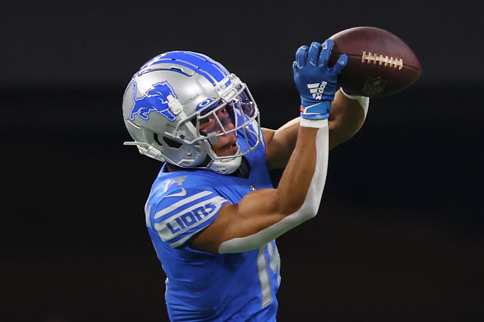 Amon-Ra St. Brown is having himself a season already.(Photo by Rey Del Rio/Getty Images)