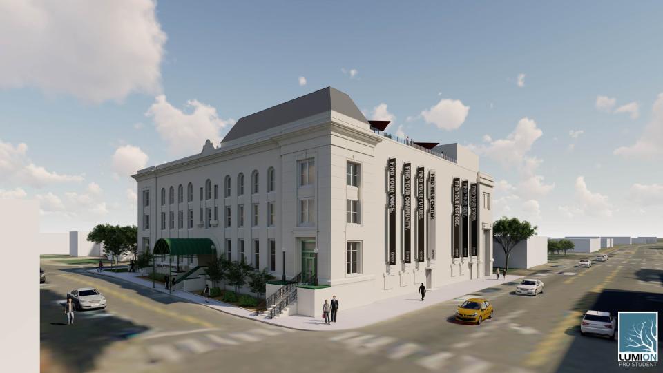 Renderings for the renovation of the Pensacola Cultural Center and Little Theater in downtown Pensacola.