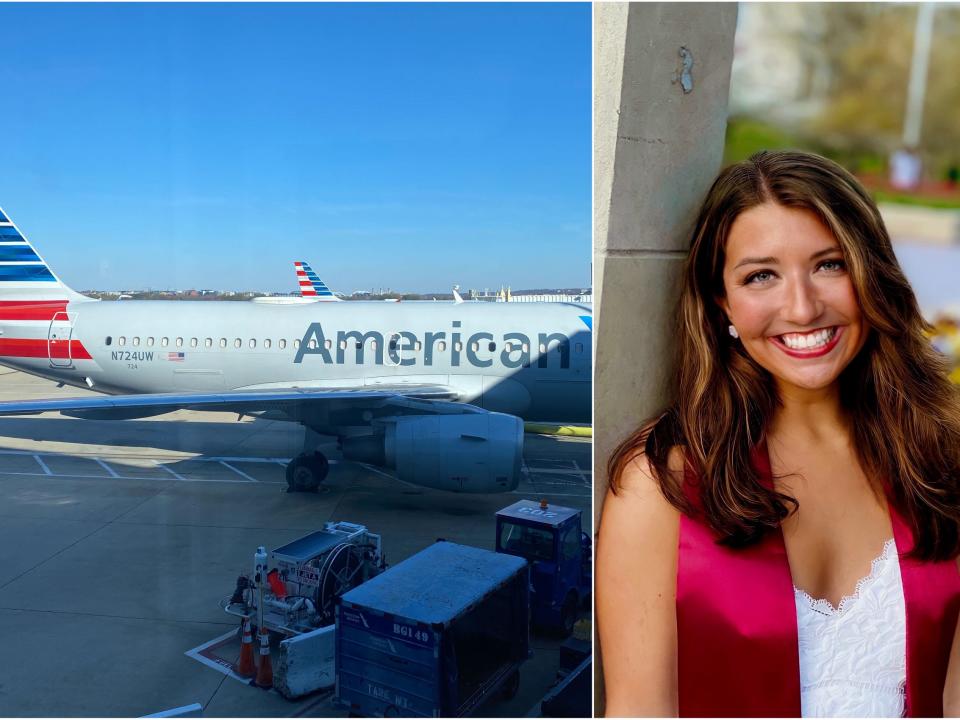 Ashleigh Yarnik (R) is still waiting to be compensated by American Airlines.