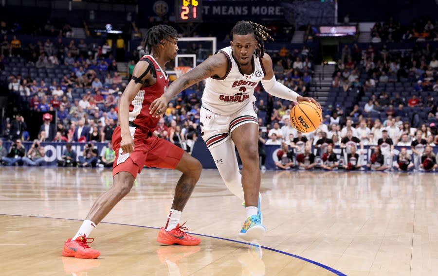 B.J. Mack and the South Carolina Gamecocks will face Oregon in the first round of the NCAA Tournament. (Photo by Andy Lyons/Getty Images)