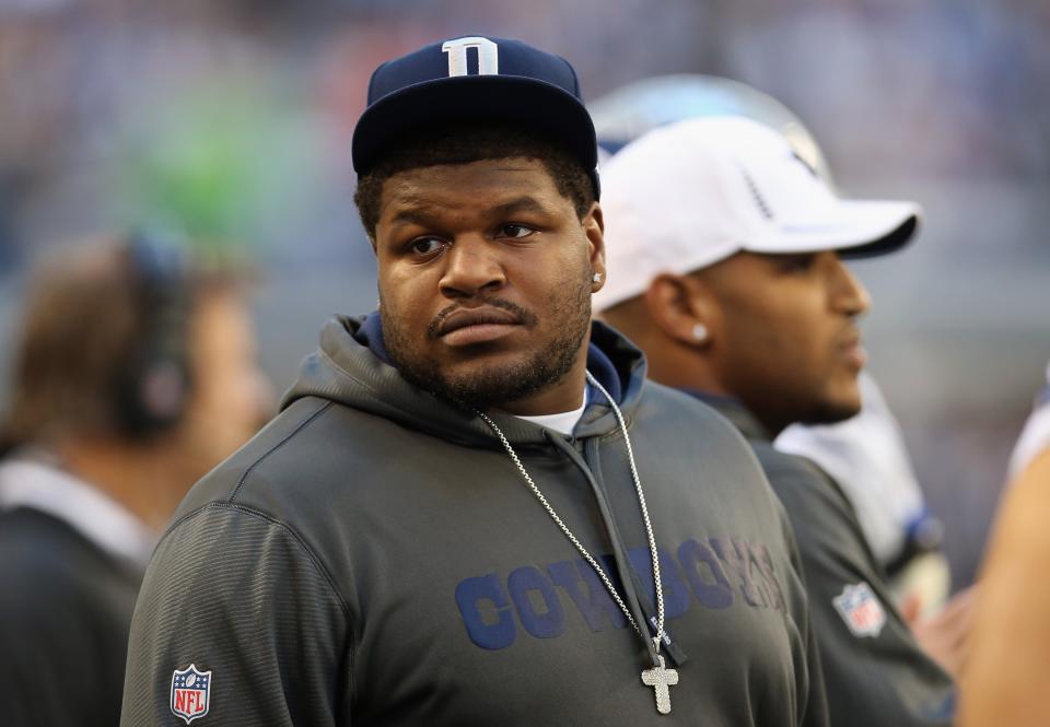 ARLINGTON, TX - DECEMBER 16:  Dallas Cowboys player, Josh Brent attends a game against the Pittsburgh Steelers at Cowboys Stadium on December 16, 2012 in Arlington, Texas.  (Photo by Ronald Martinez/Getty Images)