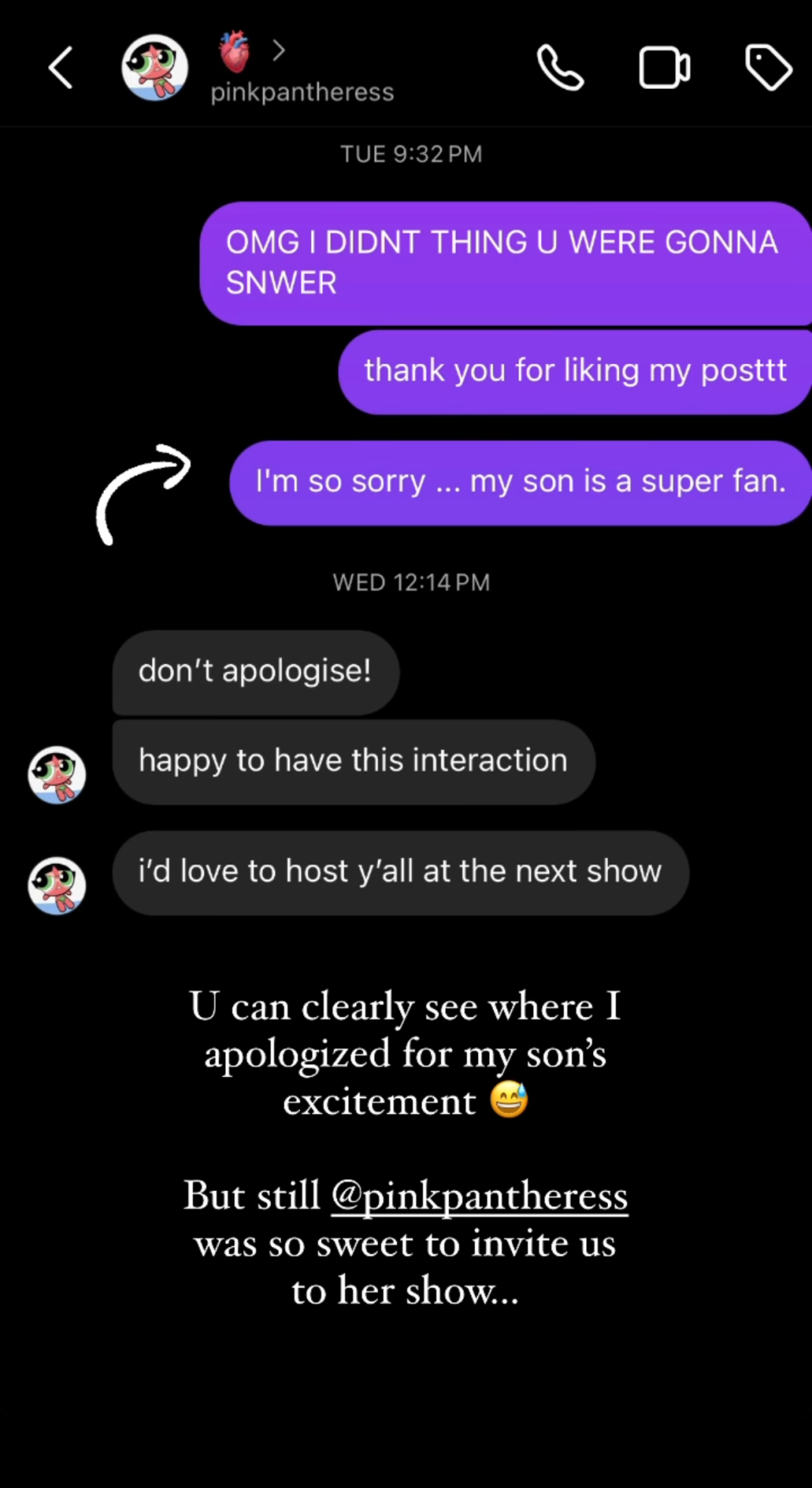 <h1 class="title">Usher's Son Stole His Dad's Phone to Slide into PinkPantheress's DMs</h1><cite class="credit">Courtesy of Instagram</cite>