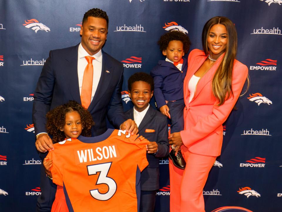 Russell Wilson, Ciara, and their children in March 16, 2022.