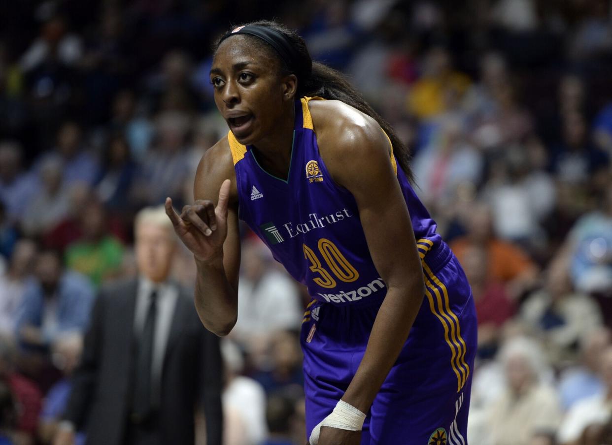 Sparks' Nneka Ogwumike during the first half of a game in 2016.