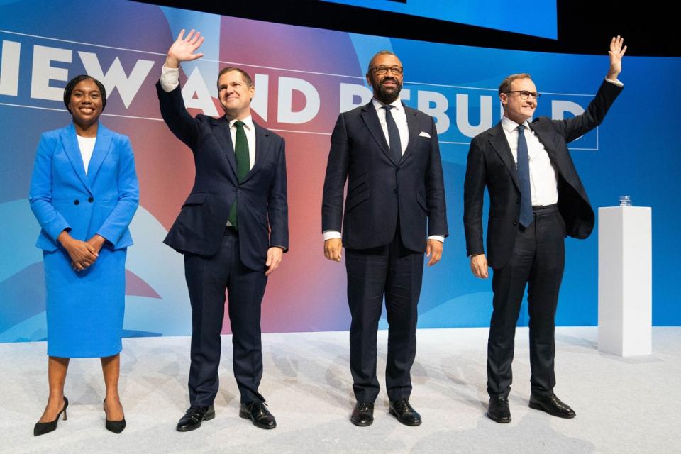 Tory leadership candidates, Kemi Badenoch, Robert Jenrick , James Cleverly and Tom Tugendhat (PA Wire)