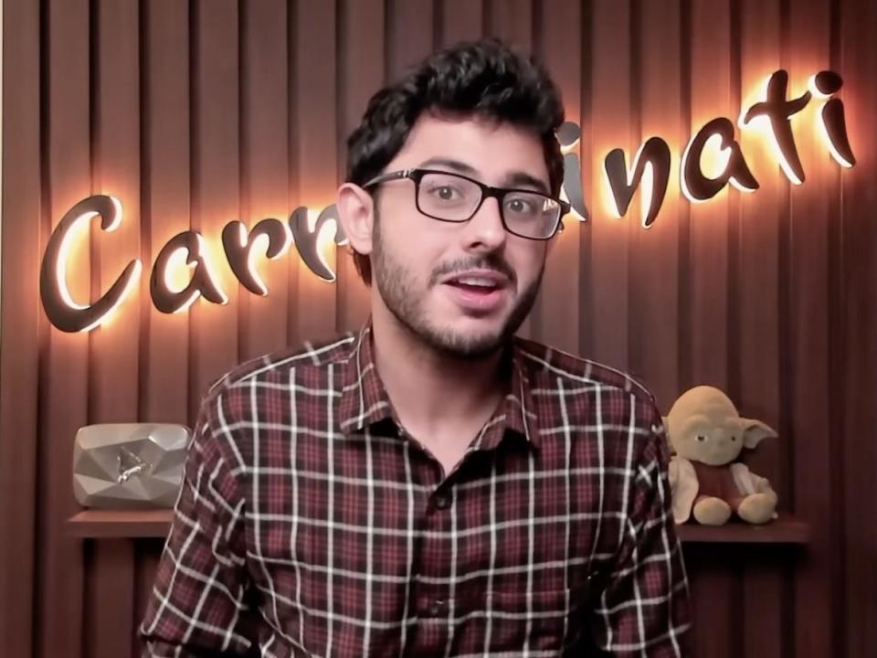 Screenshot from one of Nagar's recent videos, where he's wearing a plaid shirt.