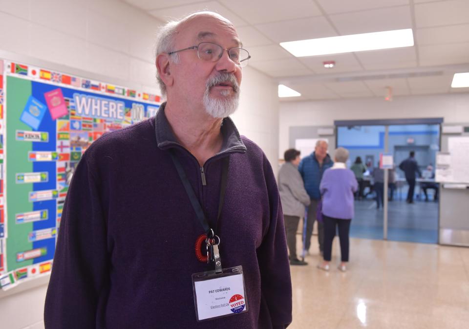 The polls opened at 7 am for the South Carolina Republican Party Primary. This is voting at the West View Elementary School poll in Spartanburg, S.C. on Saturday, February 24, 2024. Pat Edwards, who works at the West View Elementary School poll in Spartanburg, talks about voter turn out at his poll.