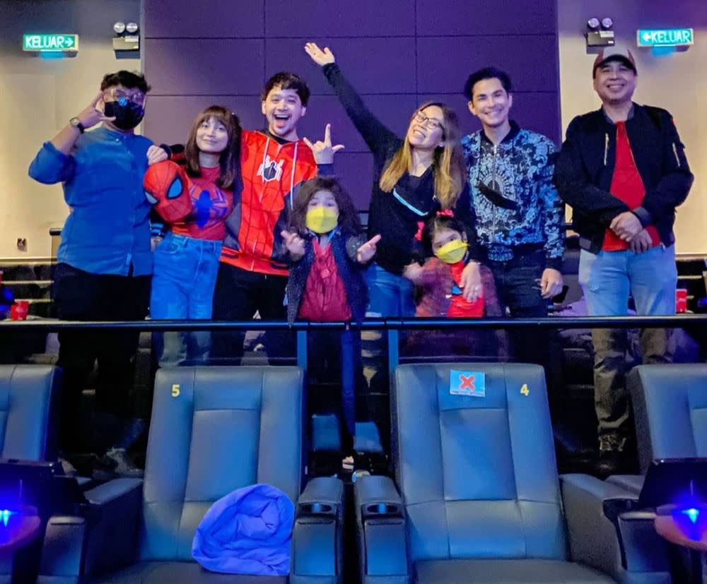 The Spiderman superfan also booked a hotel room for his entire family to pray. — Picture via Instagram