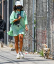 <p>Vanessa Hudgens runs errands with her dog in tow on Monday in Los Angeles. </p>
