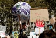 Activists take part in a demonstration as part of the Global Climate Strike in Manhattan in New York