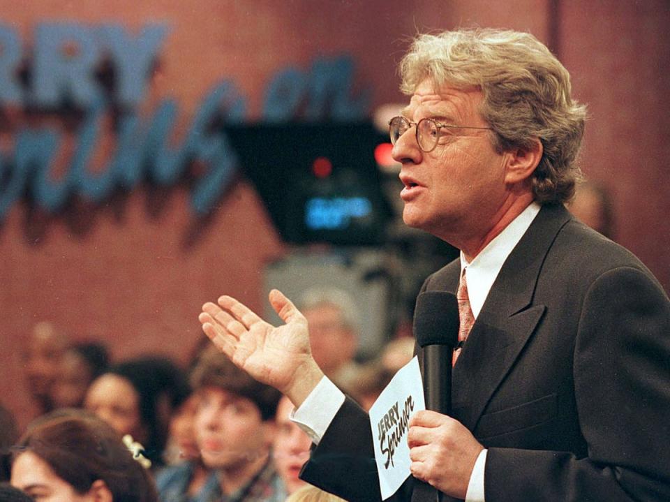 Jerry Springer hosting ‘The Jerry Springer Show’, which ran for 27 years (Getty Images)