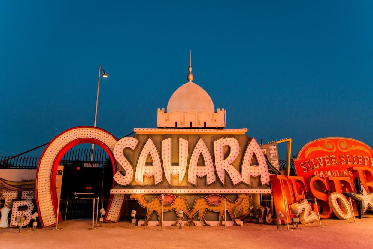 The original Sahara sign at The Neon Museum in Las Vegas.