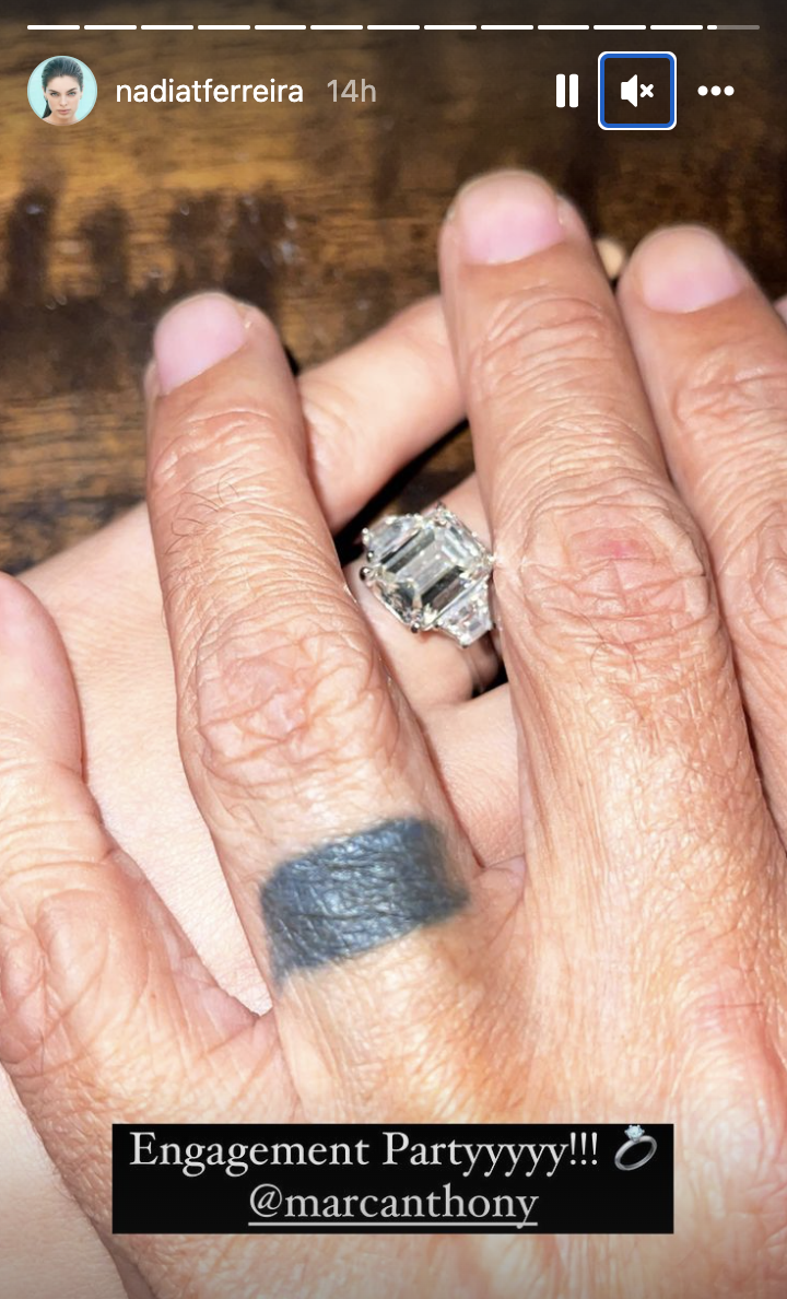 Marc Anthony and Nadia Ferreira are engaged. (Photo: Instagram)