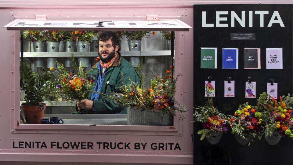 Nemuel DePaula purchased a truck on Craigslist, painted it pink, and sells flowers at weekend pop-ups.