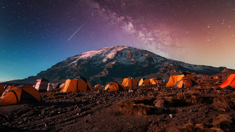 Mount Kilimanjaro with tents