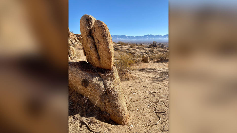 Precarious rock formations near Los Angeles.