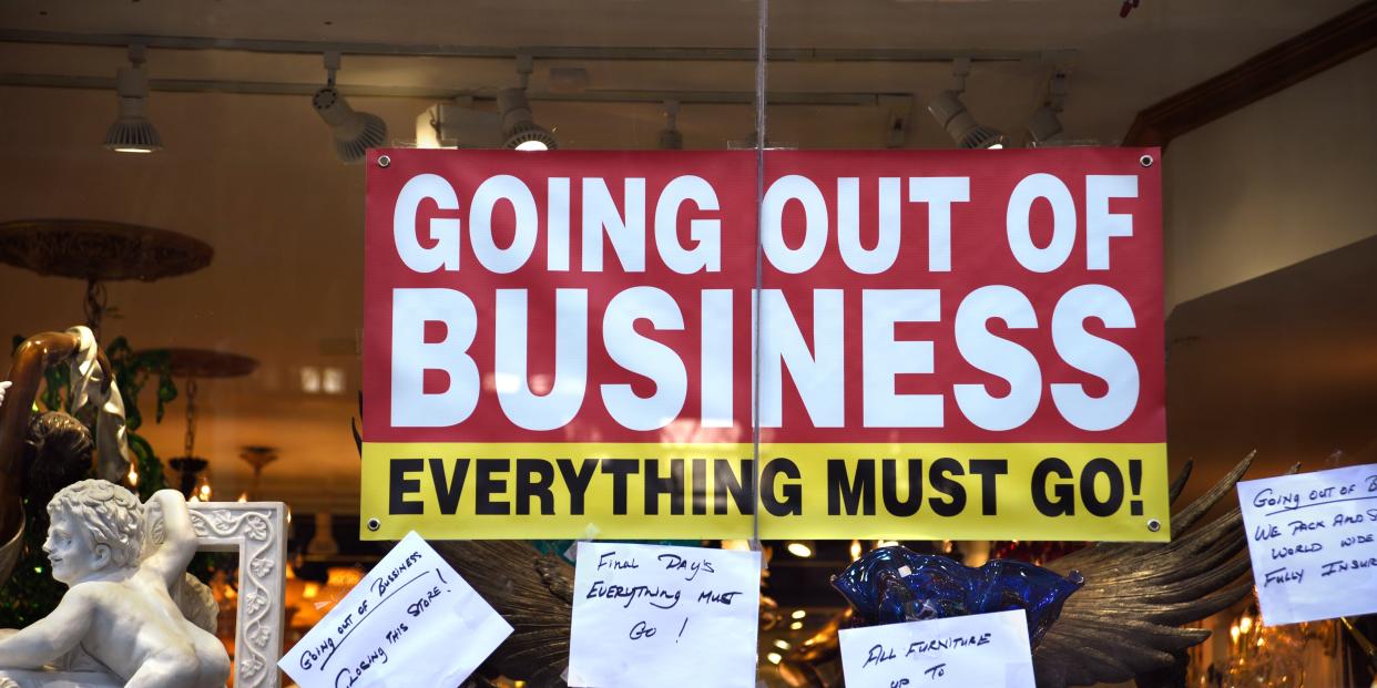 Recession outlook, going out of business, economy