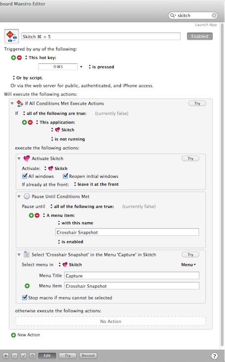 Keyboard Maestro macro for Skitch