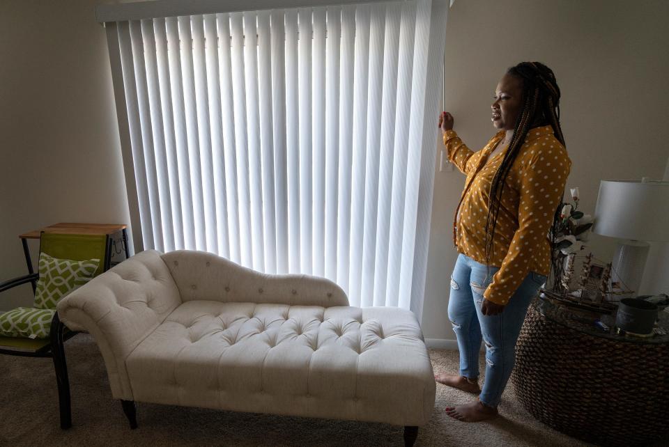 Ciera Hankerson and her daughter, not pictured, have just moved to a new apartment, leaving their former rental because rent was going to double and become unaffordable. Photo taken Wednesday, June 22, 2022 in her new apartment.