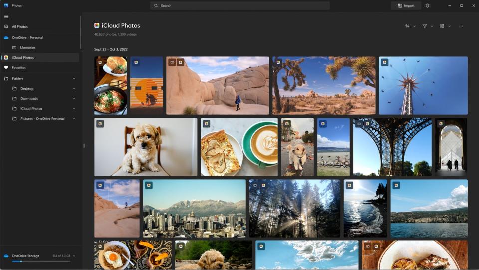 Microsoft photos app syncs iCloud photo