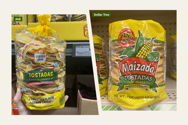 Aldi vs Dollar Tree: Corn Tostadas