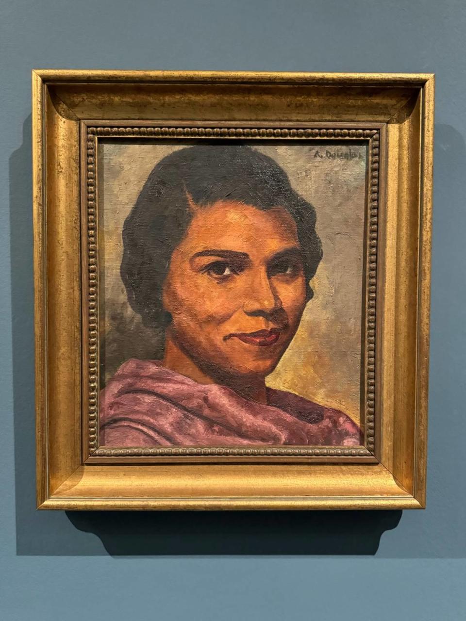 A painting of singer and civil rights icon Marian Anderson painted by artist Aaron Douglas in 1940. The portrait is on display at The Wolfsonian - FIU for the exhibition “Silhouettes: Image and Word in the Harlem Renaissance.”